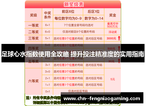 足球心水指数使用全攻略 提升投注精准度的实用指南 足球心水指数使用全攻略 提升投注精准度的实用指南